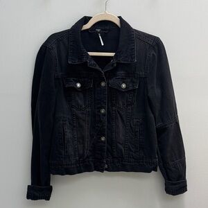 Free People Black Denim Jacket